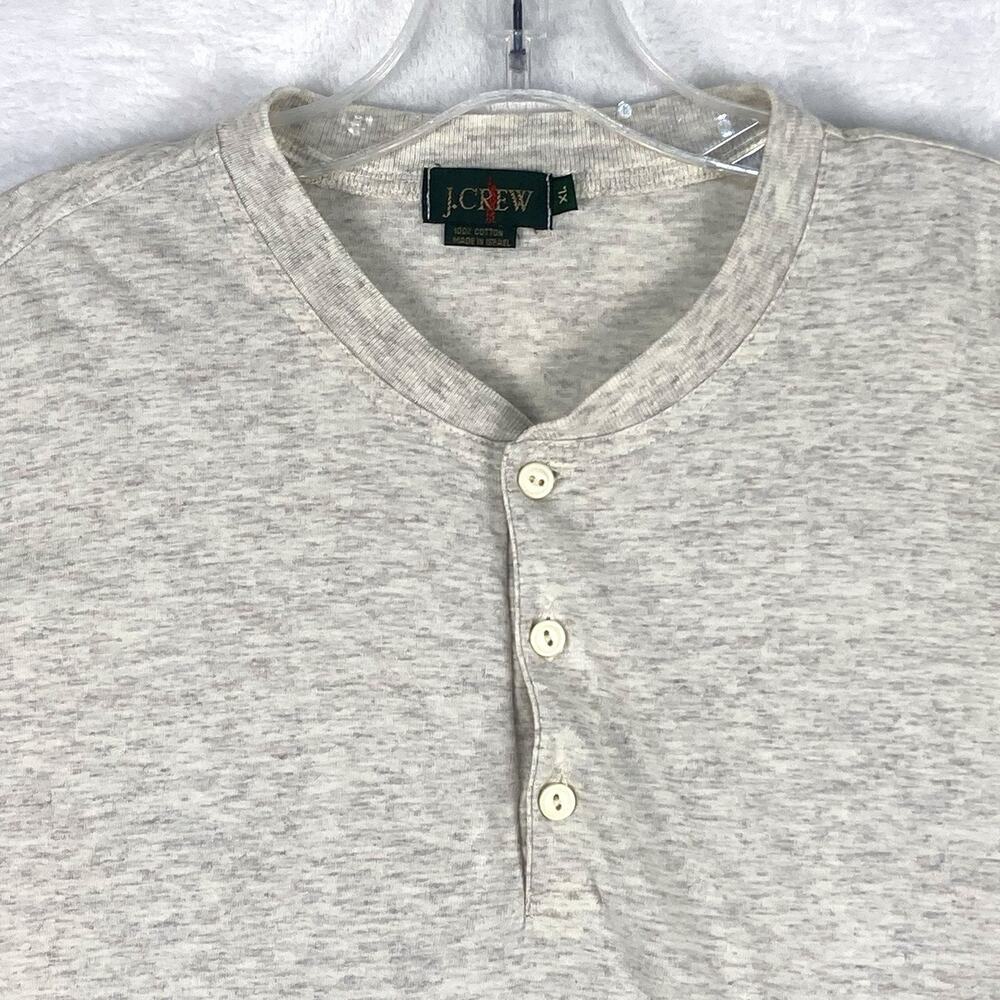 VTG J.Crew Oarsman Henley Shirt Men XL Beige Thermal Preppy Classic Heritage 90s